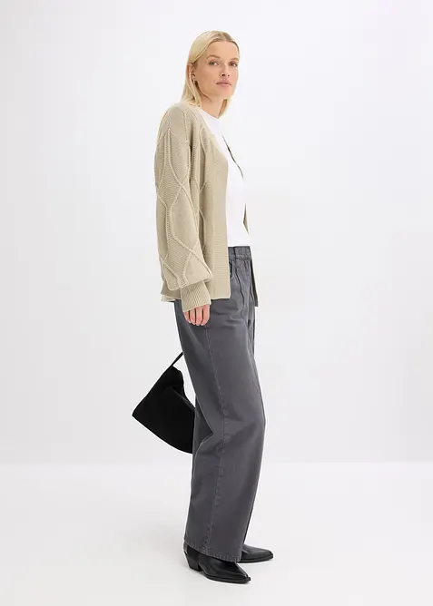 Strickjacke mit Zopfmuster, bonprix