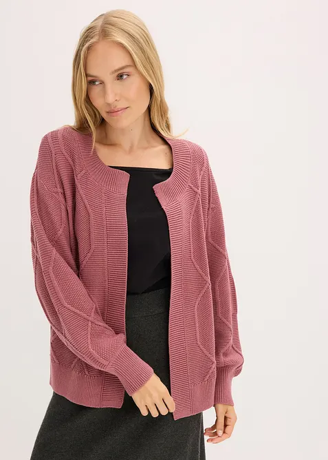 Strickjacke mit Zopfmuster, bonprix