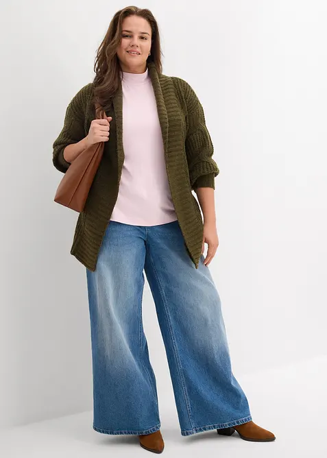 Grobstrickjacke mit Zopfmuster, bonprix