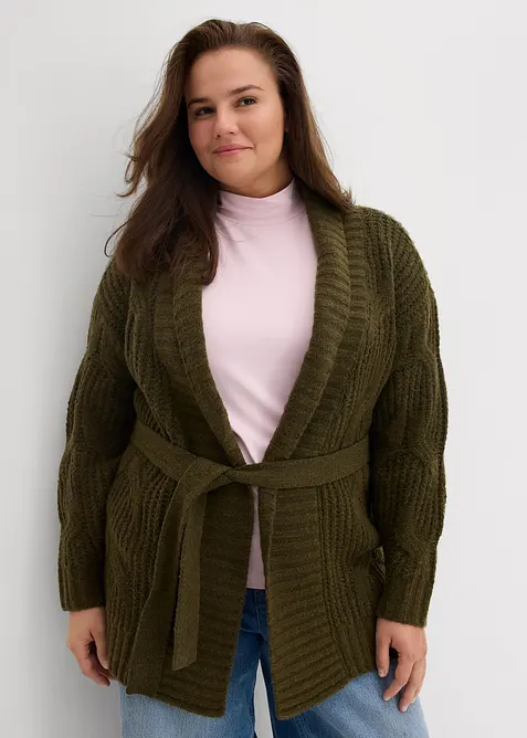 Grobstrickjacke mit Zopfmuster, bonprix