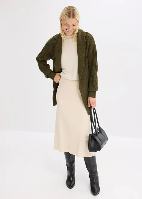 Gilet en grosse maille à motif torsadé, bonprix