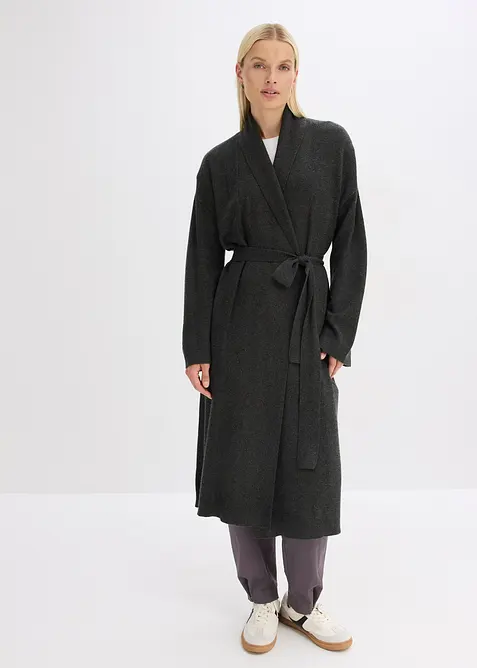 Long gilet en maille douce, viscose majoritaire, bonprix