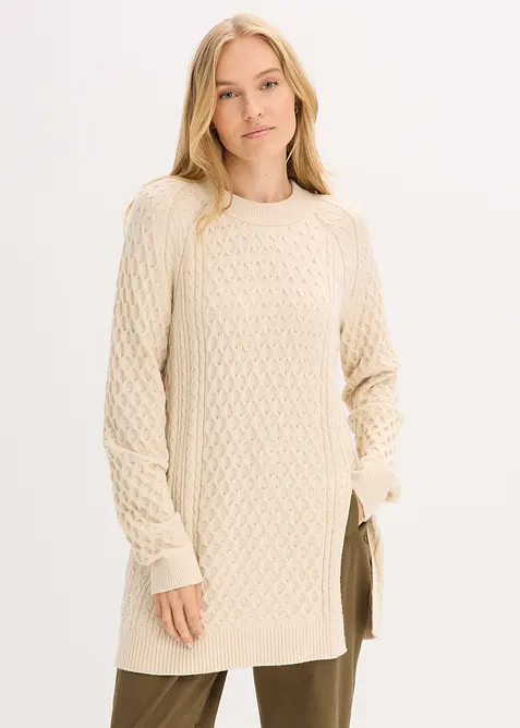 Longpullover aus fließendem Viskose-Mix, bonprix
