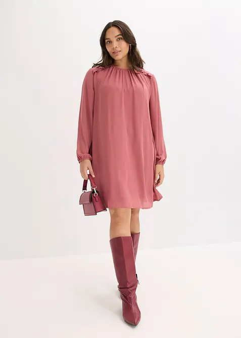 Minikleid aus Chiffon mit Rüschen, bonprix