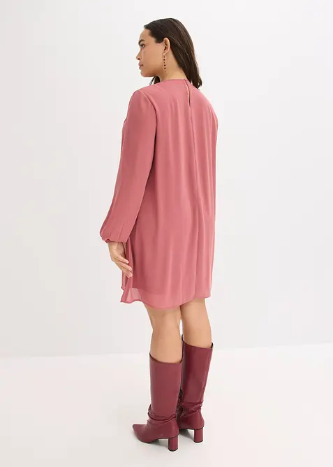 Minikleid aus Chiffon mit Rüschen, bonprix