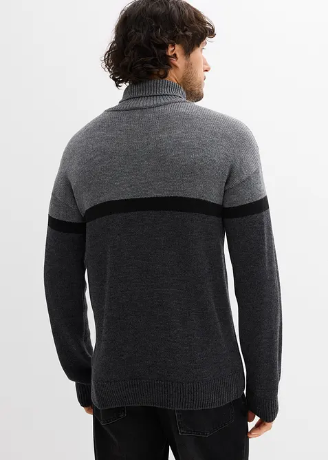 Rollkragenpullover im Colourblocking-Design, bonprix
