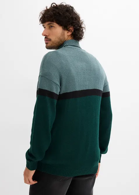 Pull col roulé style color-block, bonprix