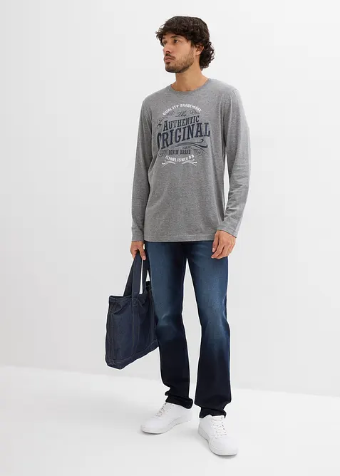 Lot de 2 T-shirts manches longues 100% coton, bonprix