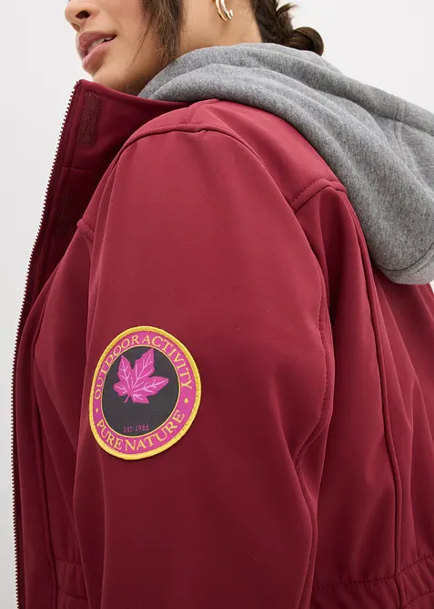 wasserabweisende Softshell-Longjacke, 2 in 1-Optik, bonprix