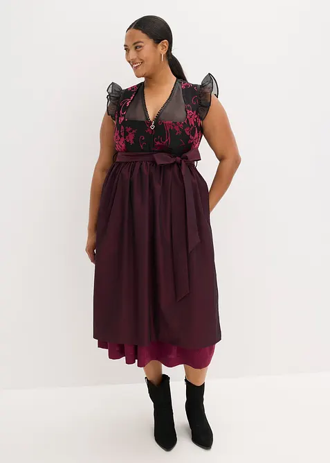 Dirndl avec velours en longueur midi (ens. 2 pces), bonprix