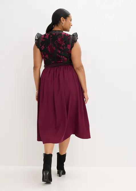 Dirndl avec velours en longueur midi (ens. 2 pces), bonprix