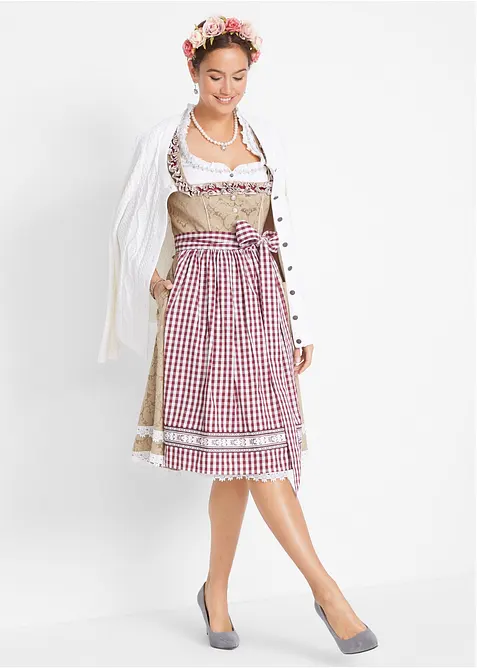 Dirndl avec tablier, longueur genou (ens. 2 pces), bonprix