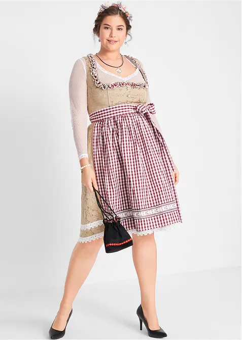 Dirndl avec tablier, longueur genou (ens. 2 pces), bonprix