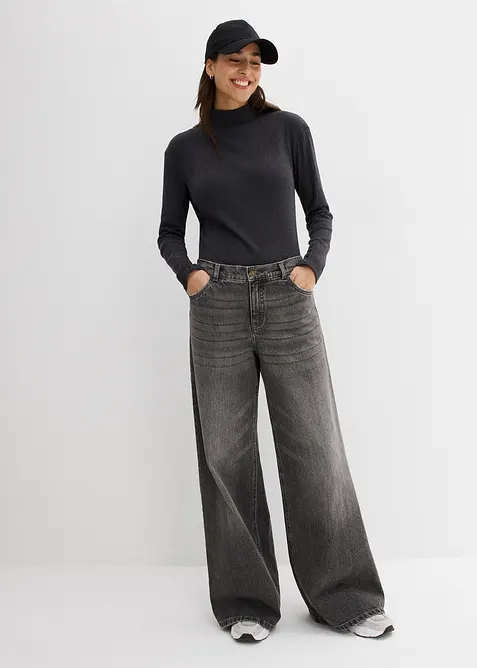 Geripptes Langarmshirt, bonprix