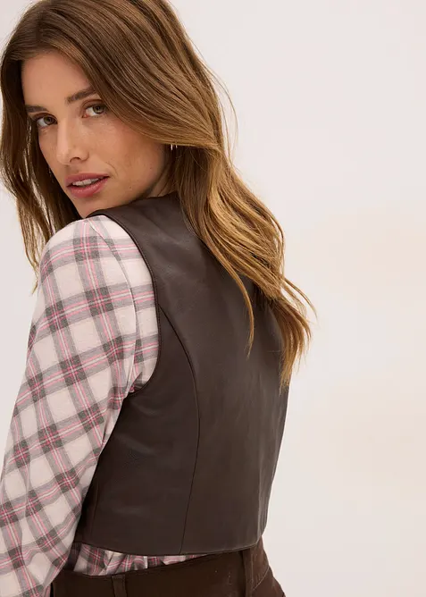 Lederimitat-Weste im Used-Look, bonprix