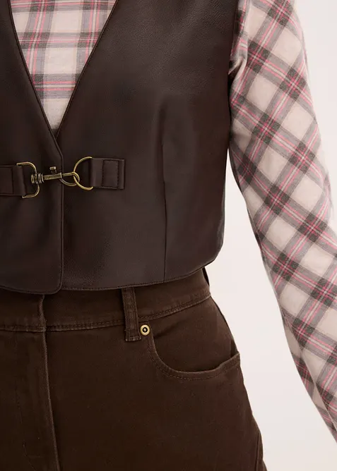 Lederimitat-Weste im Used-Look, bonprix