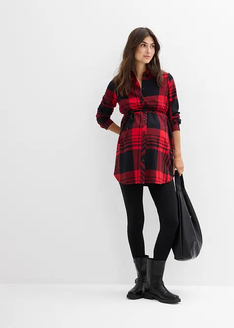 Lange Umstandsbluse aus weichem Baumwoll-Flanell, bonprix