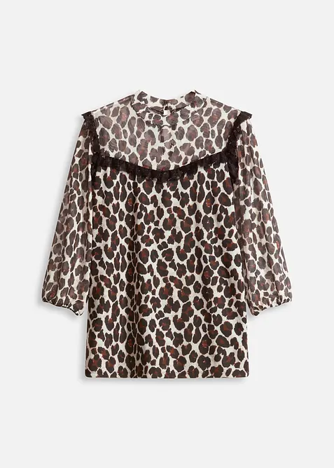 Shirt aus softem Mesh mit Spitze, bonprix