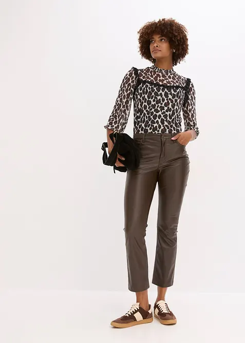 Shirt aus softem Mesh mit Spitze, bonprix