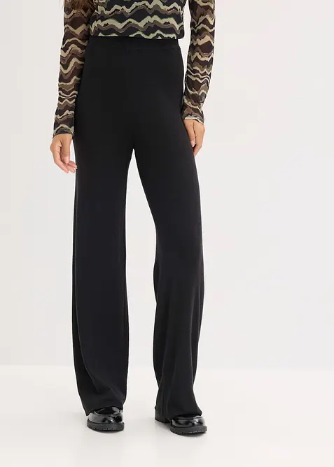 Pantalon en douce maille, viscose majoritaire, bonprix