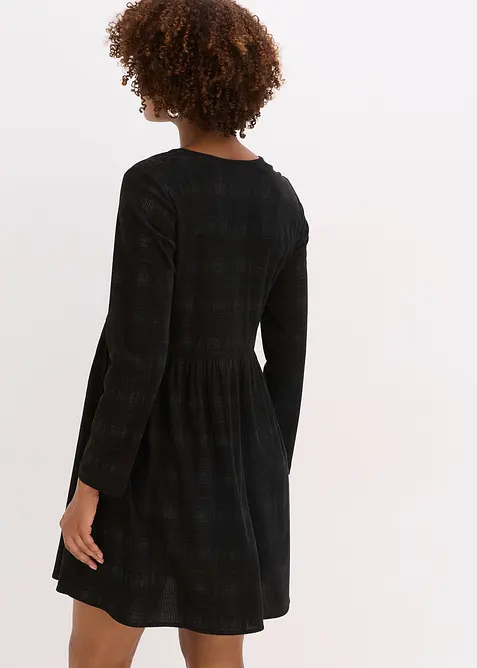 Robe courte en velours côtelé à carreaux, bonprix