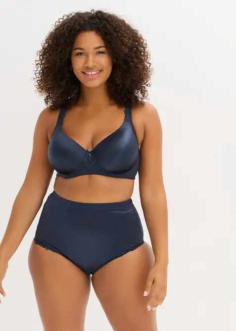 Soutien-gorge &agrave; coques en polyamide brillant, bretelles rembourr&eacute;es, bonprix