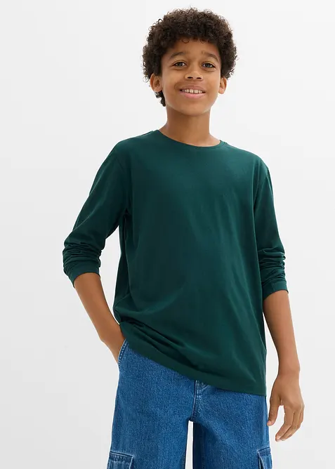 Langarmshirt mit Bio Baumwolle (3er-Pack), bonprix