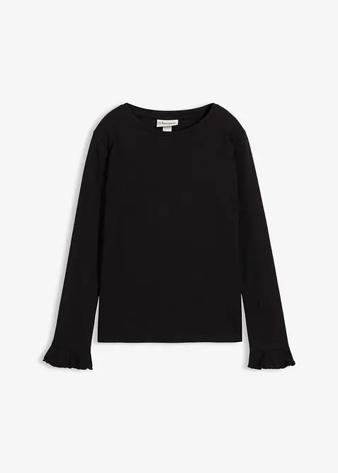 T-shirt manches longues en coton extensible, bonprix