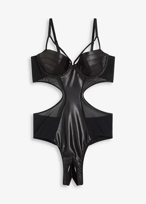 Stringbody ouvert mit Wetlook, bonprix