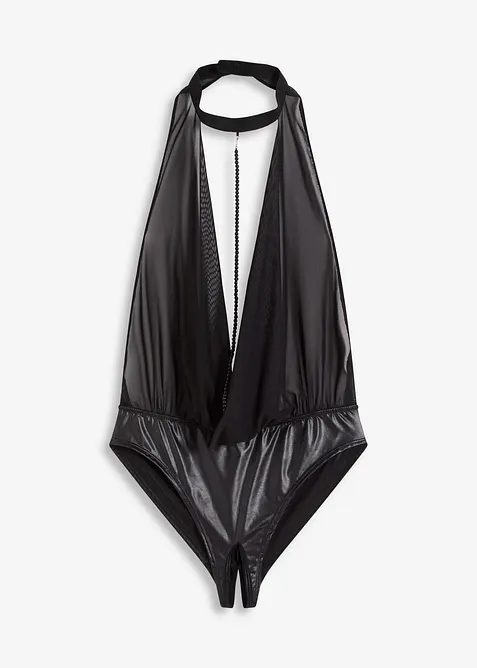 Body ouvert, effet wet look, bonprix