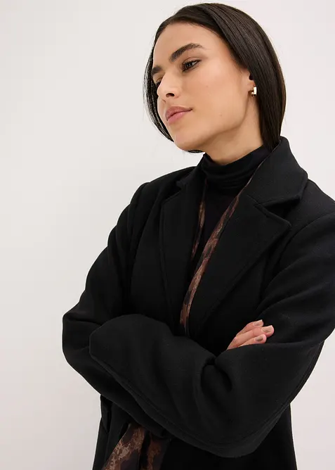 Langer Mantel in Wolloptik, bonprix