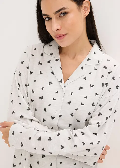 Oversized Pyjama mit Knopfleiste, bonprix