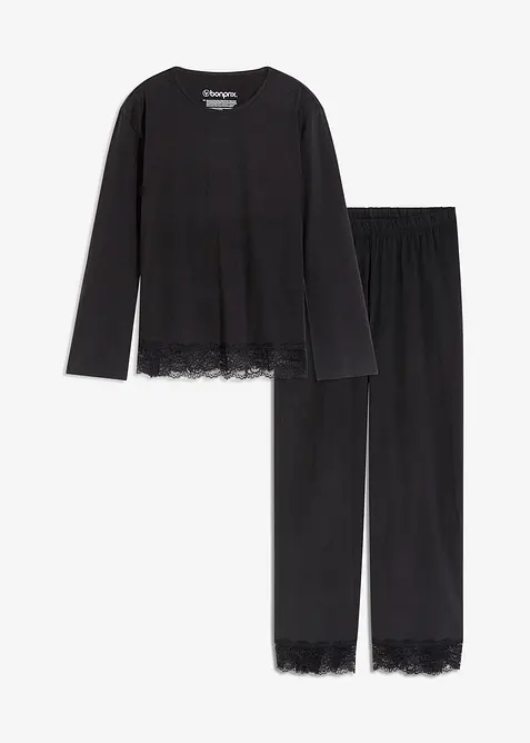 Pyjama mit zarter Spitze, bonprix