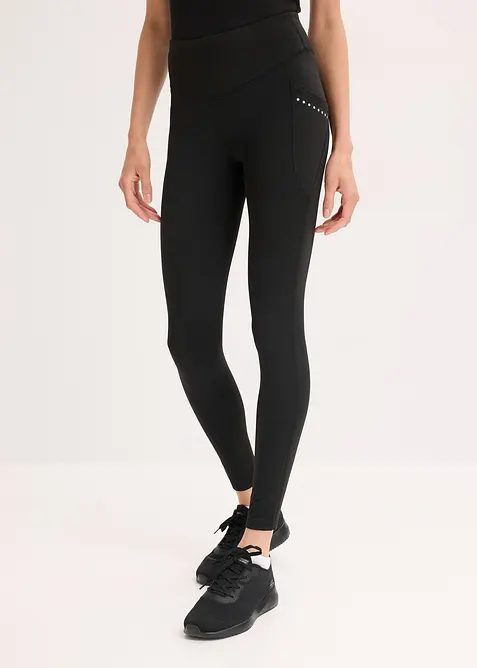 Legging thermique à détails réfléchissants et poche pour portable, bonprix