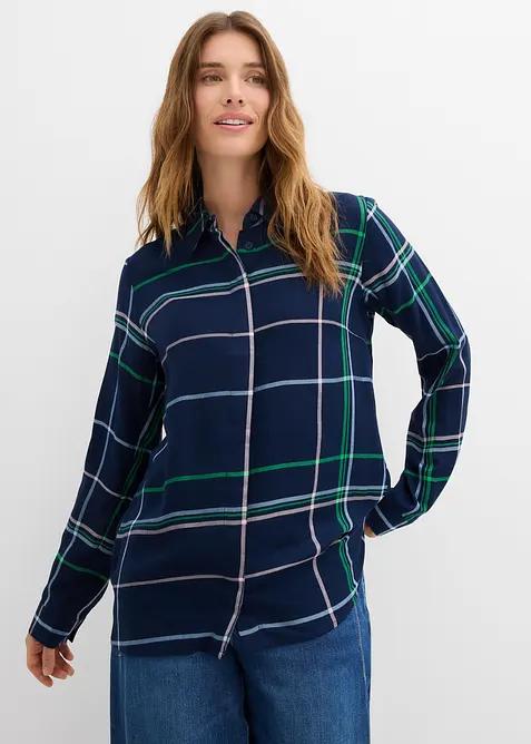 Longbluse aus fließender Viskose, bonprix