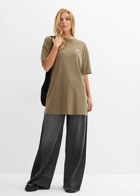 T-shirt long et oversize 100% coton, bonprix