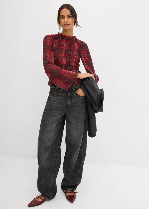 Blusenshirt mit Smokeinsatz, bonprix