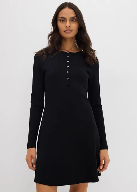 Robe côtelée en coton extensible, bonprix