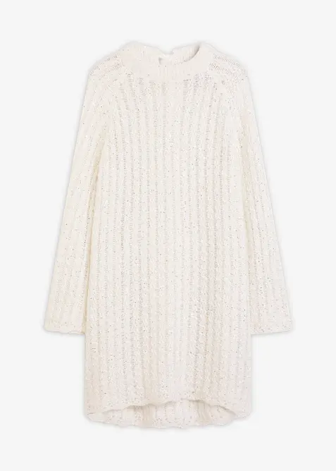 Robe courte en maille à nœud en satin, légèrement transparente, bonprix