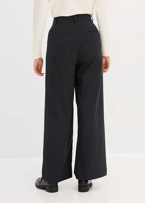 Pantalon large à pinces et fermeture croisée, bonprix