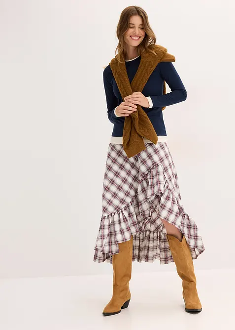 T-shirt manches longues en coton mélangé, bonprix