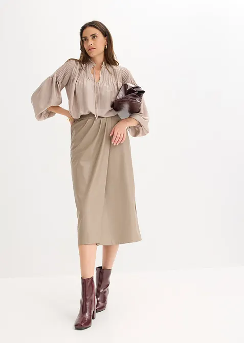 Lederimitat Midi-Wickelrock, bonprix