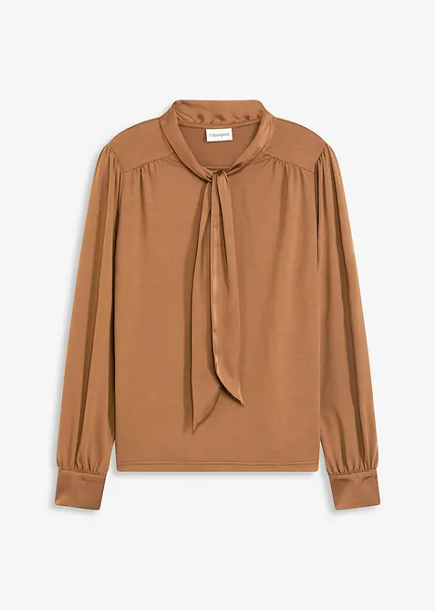 Shirt mit Viskose und Satinschluppe, bonprix