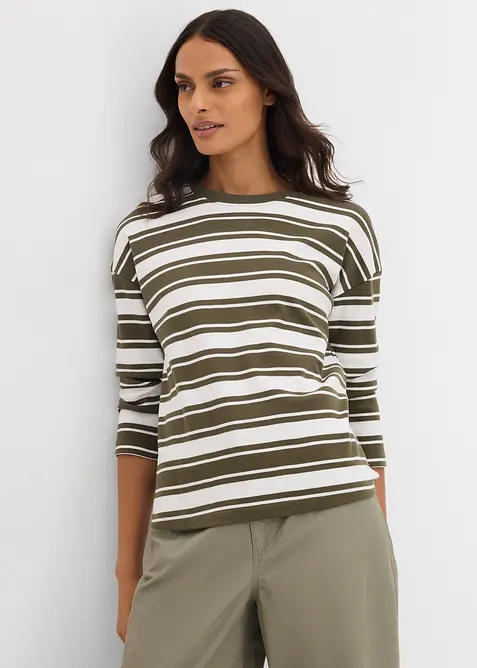 Oversize Langarmshirt aus reiner Baumwolle, bonprix