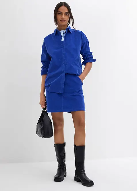 Jupe courte en velours côtelé, bonprix