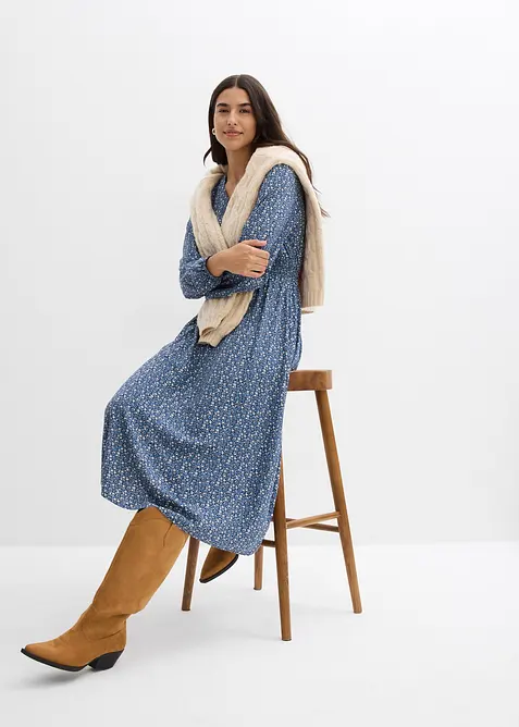 Midikleid aus flie&szlig;ender Viskose, bonprix