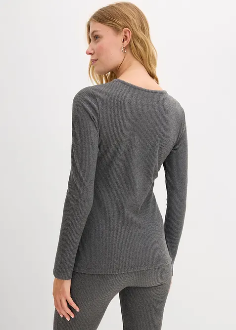 Geripptes Thermoshirt, bonprix