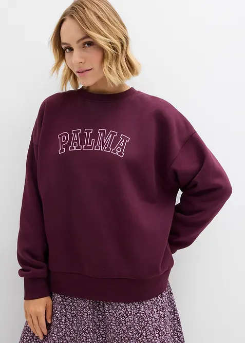 Sweat oversize en coton m&eacute;lang&eacute;, bonprix