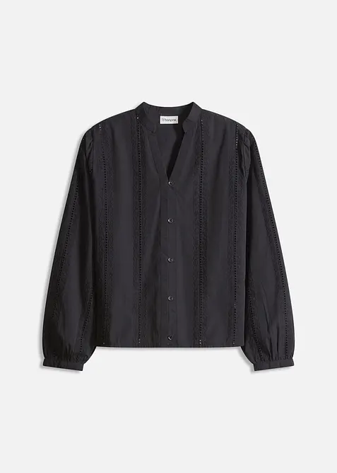 Chemisier en coton avec broderies anglaises, bonprix