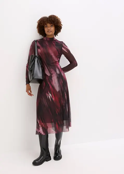 Midikleid aus softem Mesh, bonprix